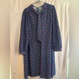 Vintage Peacock Print Dress